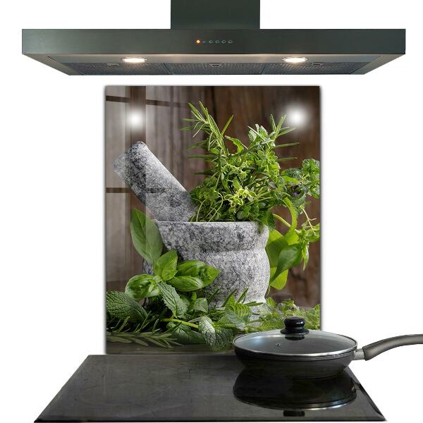 Kitchen splashback Stone mortar spices