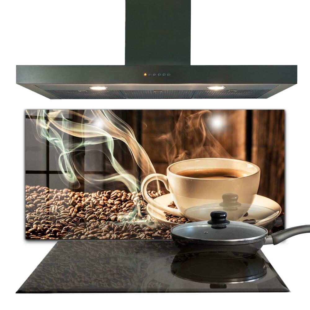Kitchen splashback A cup with aromatic coffee
