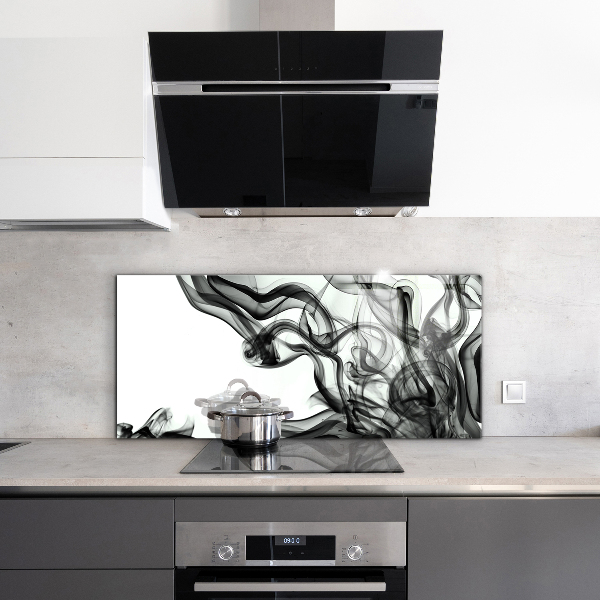 Cooker splashback Ribbons of smoke abstraction