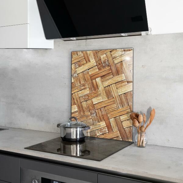 Oven splashback Braided bamboo rattan asia