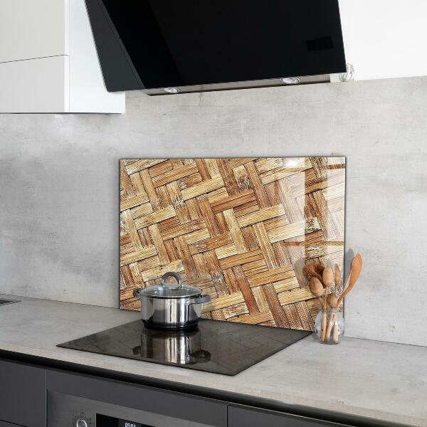 Oven splashback Braided bamboo rattan asia