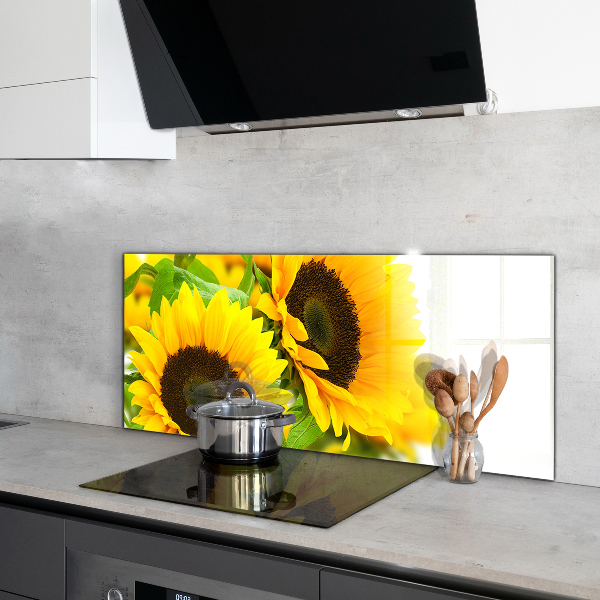 Kitchen splashback Summer sunflower bouquet