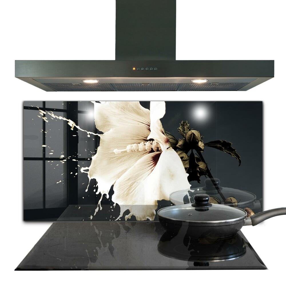 Kitchen splashback Abstract white flower