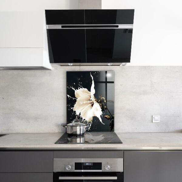 Kitchen splashback Abstract white flower