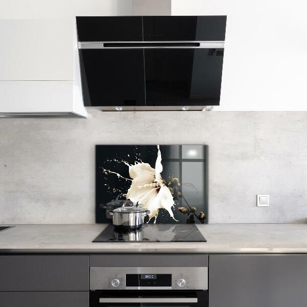 Kitchen splashback Abstract white flower