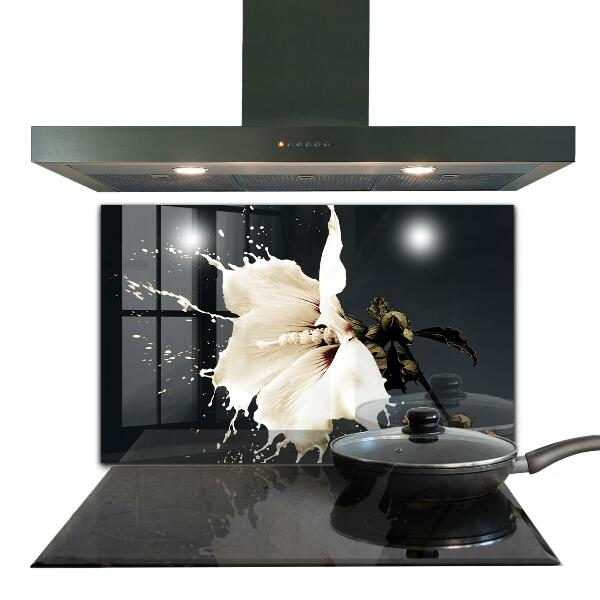 Kitchen splashback Abstract white flower