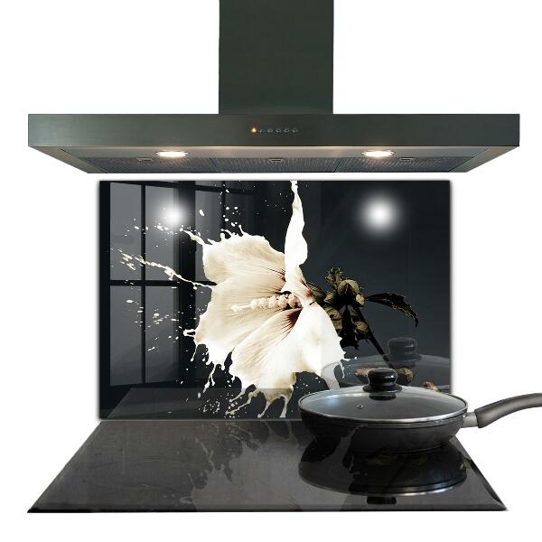 Kitchen splashback Abstract white flower