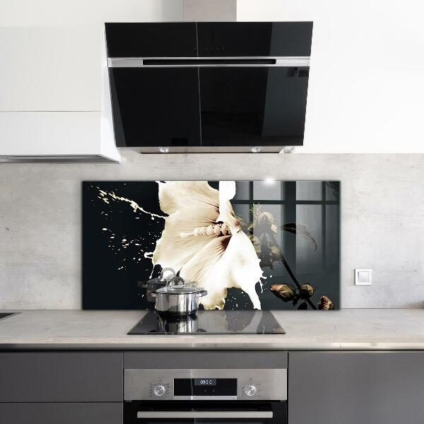 Kitchen splashback Abstract white flower