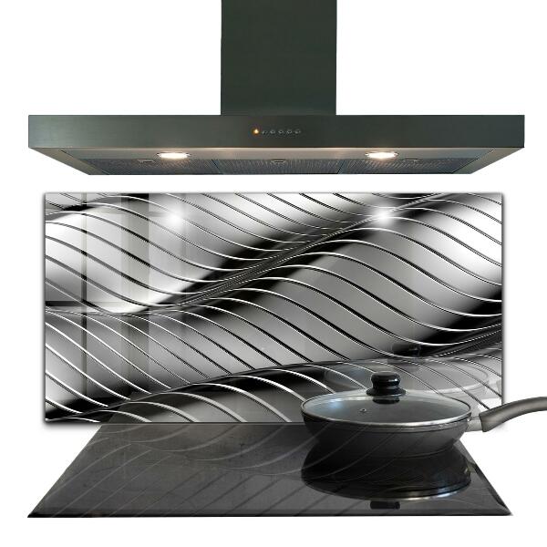 Cooker splashback Metal waves abstraction