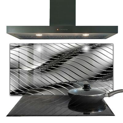 Cooker splashback Metal waves abstraction