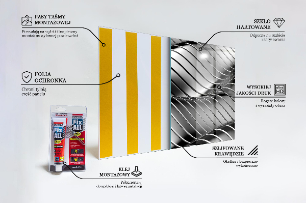 Cooker splashback Metal waves abstraction