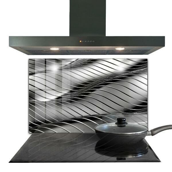 Cooker splashback Metal waves abstraction