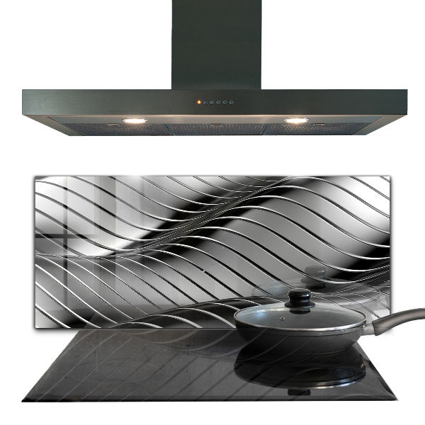Cooker splashback Metal waves abstraction