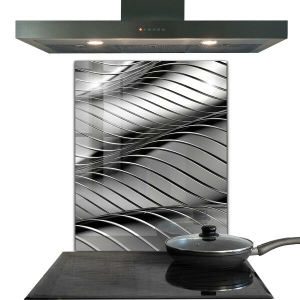 Cooker splashback Metal waves abstraction