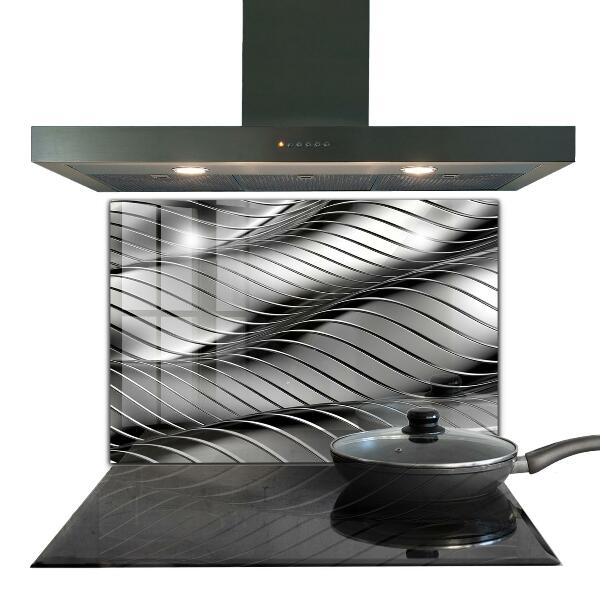Cooker splashback Metal waves abstraction