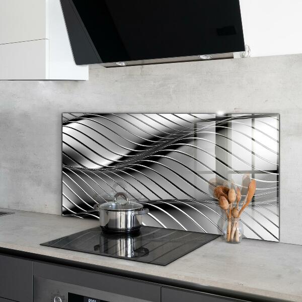Cooker splashback Metal waves abstraction