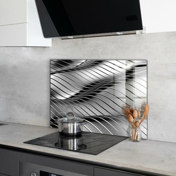 Cooker splashback Metal waves abstraction