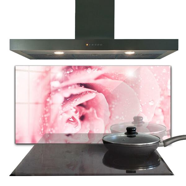 Kitchen splashback Pink delicate flower