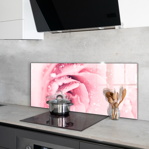 Kitchen splashback Pink delicate flower