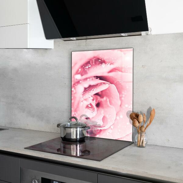 Kitchen splashback Pink delicate flower