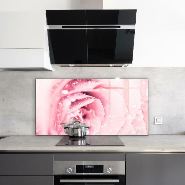 Kitchen splashback Pink delicate flower
