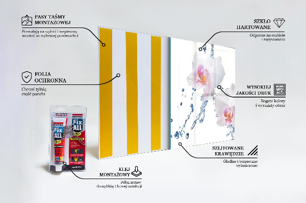 Kitchen splashback Orchid sprinkled with water