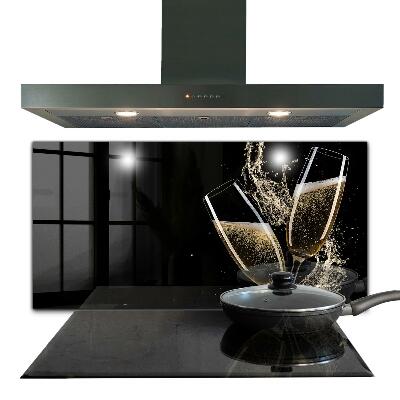 Kitchen splashback Champagne night toast