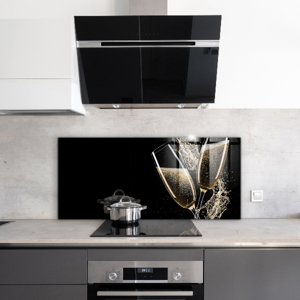 Kitchen splashback Champagne night toast