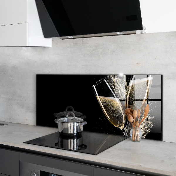 Kitchen splashback Champagne night toast