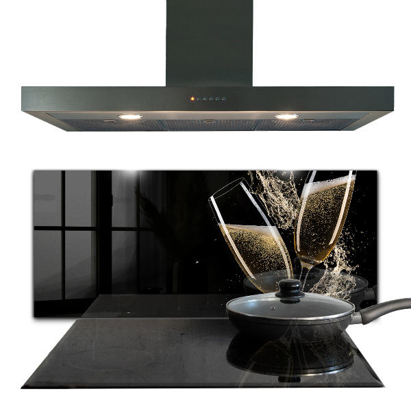 Kitchen splashback Champagne night toast