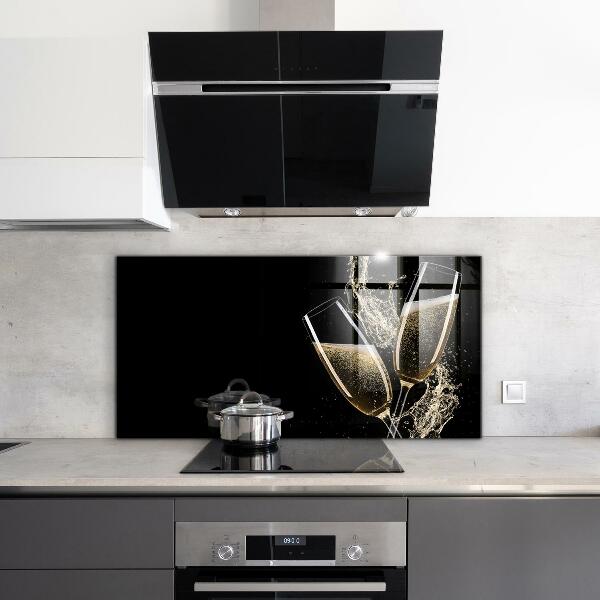 Kitchen splashback Champagne night toast