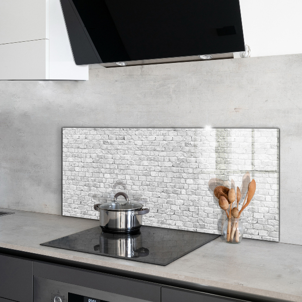 Oven splashback Gray brick natural stone