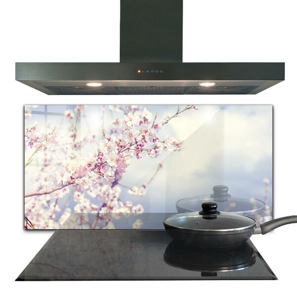 Kitchen splashback Delicate pink flowers