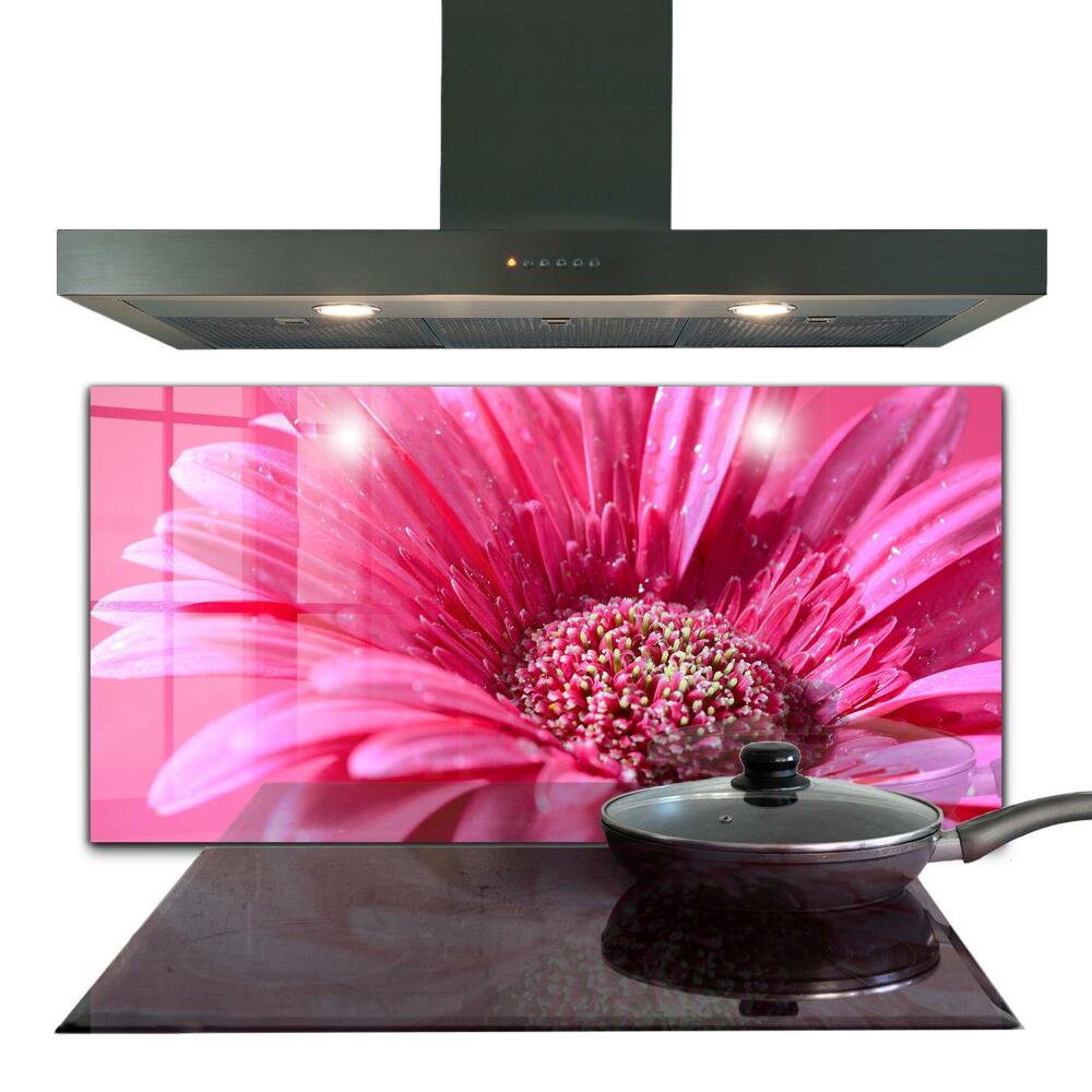 Kitchen splashback Pink flower nature details