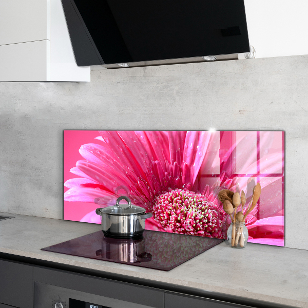 Kitchen splashback Pink flower nature details