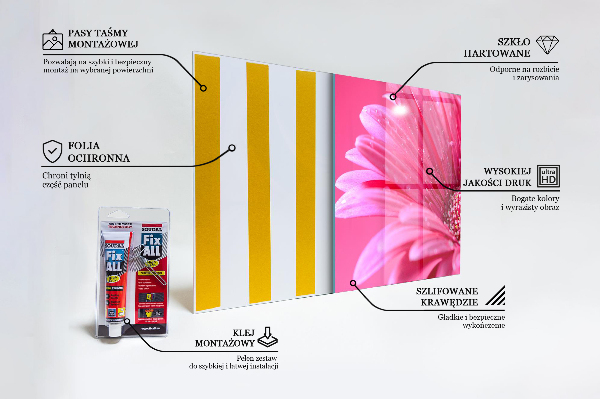 Kitchen splashback Pink flower nature details