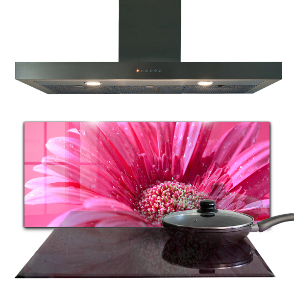 Kitchen splashback Pink flower nature details