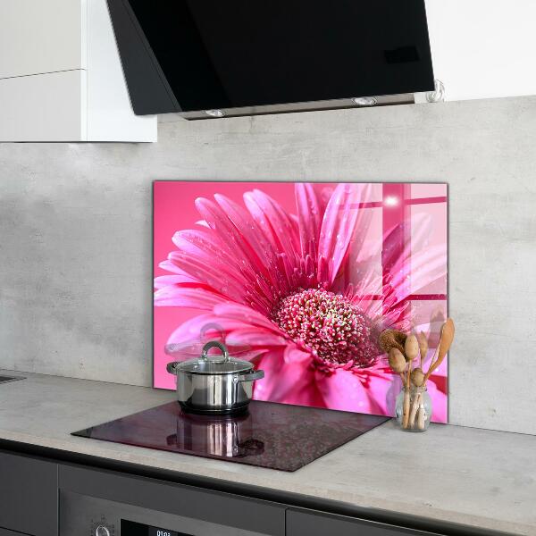 Kitchen splashback Pink flower nature details