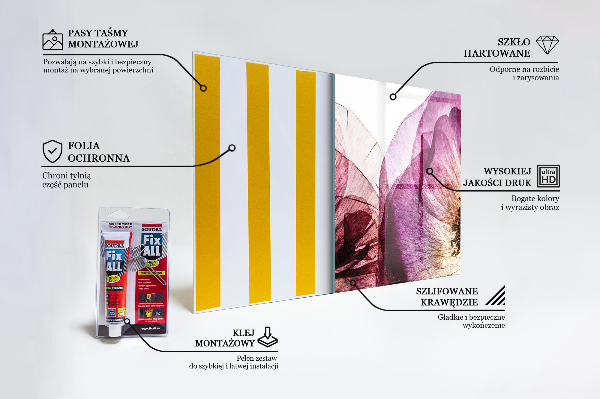 Kitchen splashback Delicate flowers details