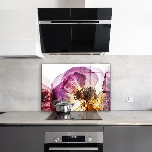 Kitchen splashback Delicate flowers details