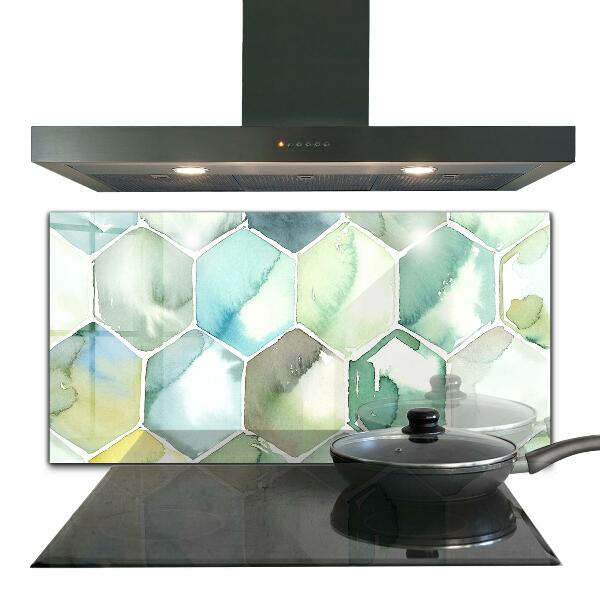 Cooker splashback Watercolor geometric patterns