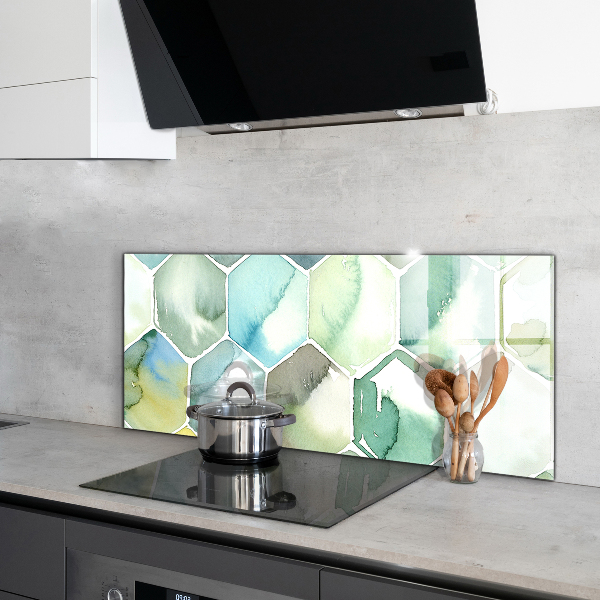 Cooker splashback Watercolor geometric patterns