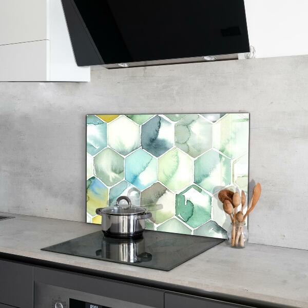 Cooker splashback Watercolor geometric patterns