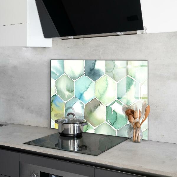 Cooker splashback Watercolor geometric patterns