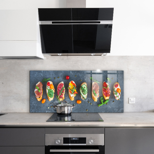 Kitchen splashback Appetizers appetizing sandwiches