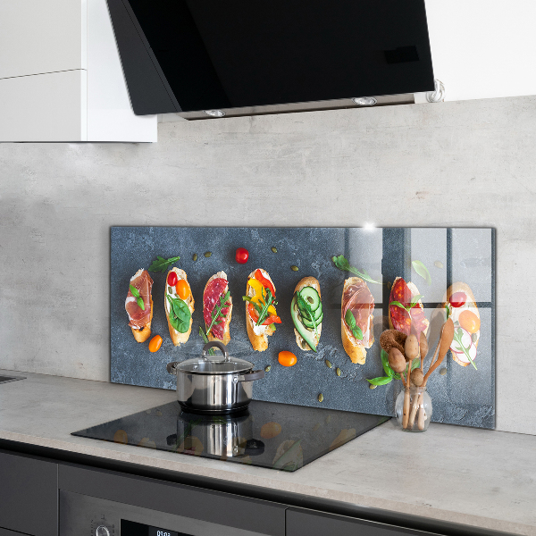 Kitchen splashback Appetizers appetizing sandwiches