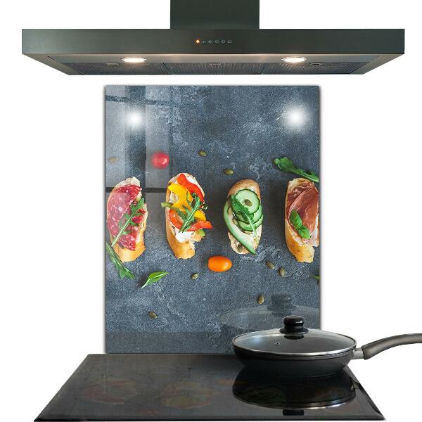 Kitchen splashback Appetizers appetizing sandwiches