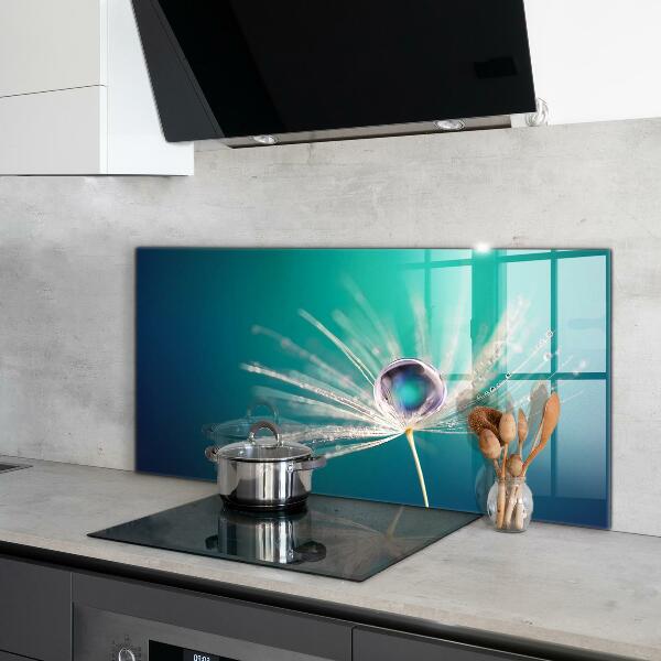 Kitchen splashback Dandelion with a dew drop