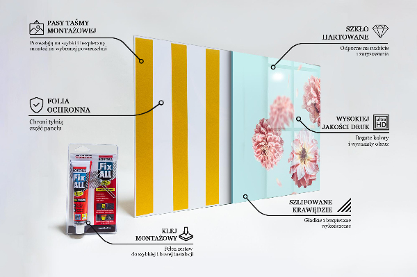 Kitchen splashback Flowers aerial composition