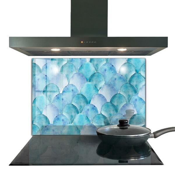 Cooker splashback Watercolor scales blue pattern
